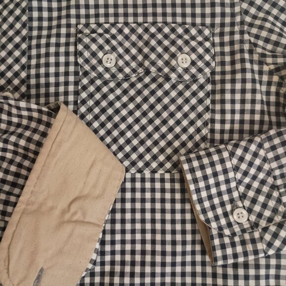 American Heritage Boys Western Blue White Check Button Down Shirt Size XL 18 EUC - Picture 5 of 16